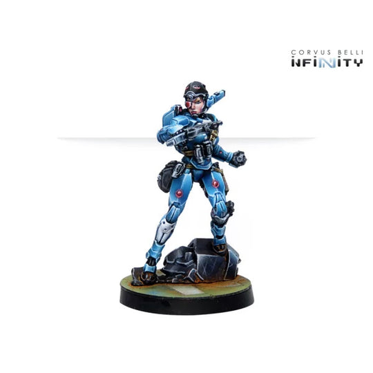 Infinity: PanOceania Patsy Garnett, Orc Troops Varuna Div. NCO (Submachine Gun)
