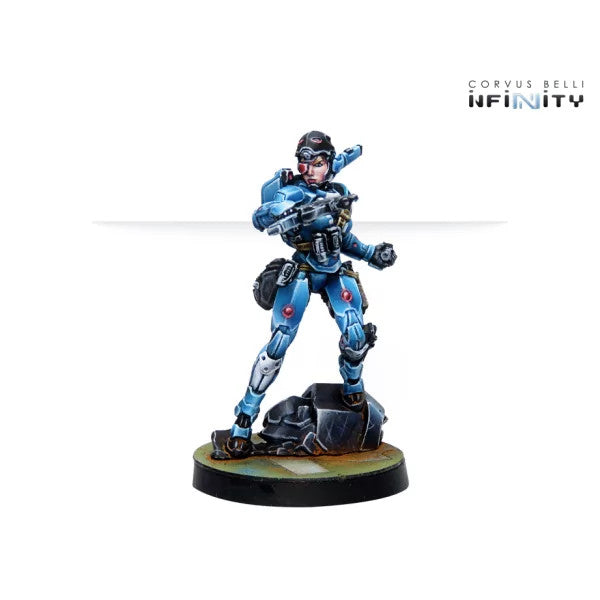 Infinity: PanOceania Patsy Garnett, Orc Troops Varuna Div. NCO (Submachine Gun)